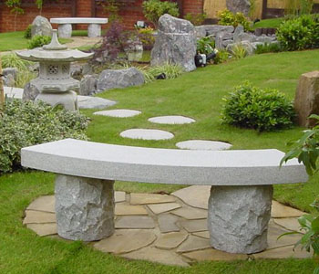 Curved Granite Japanese Stlyle Bench